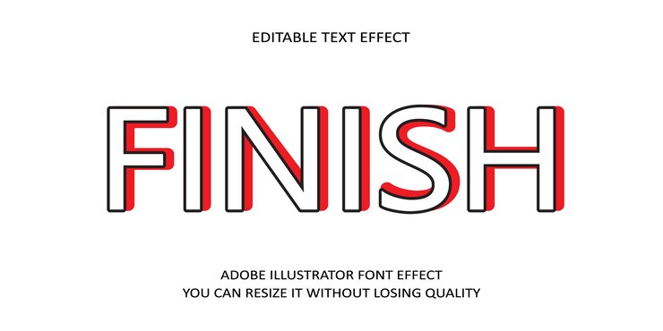Vector finish text font effect