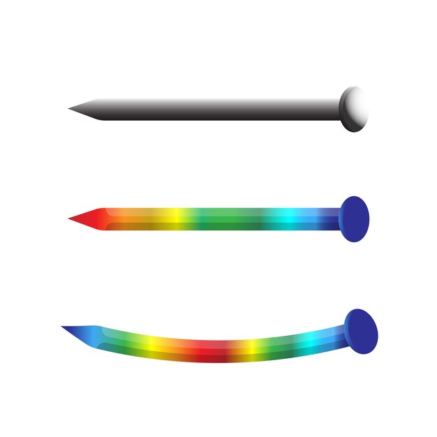 Finite element analysis of nail Von mises stress Premium Vector