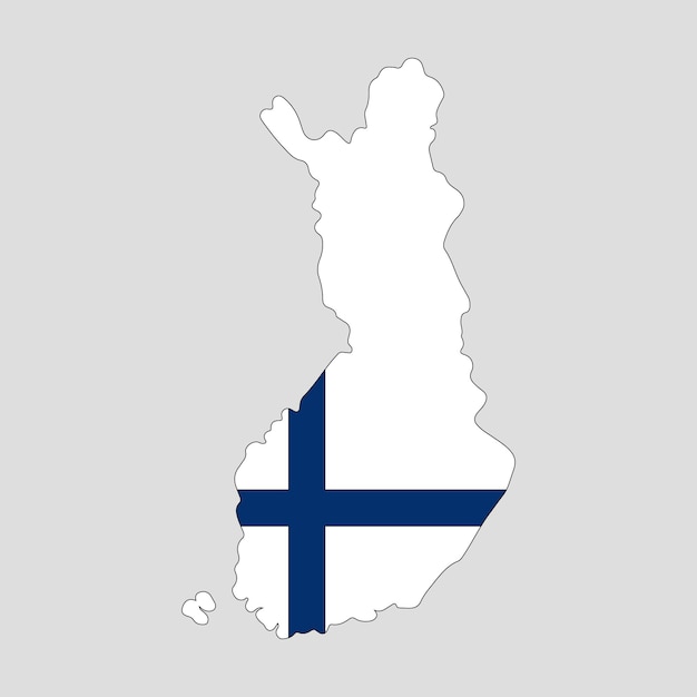 Vector finland country outline map. vector illustration