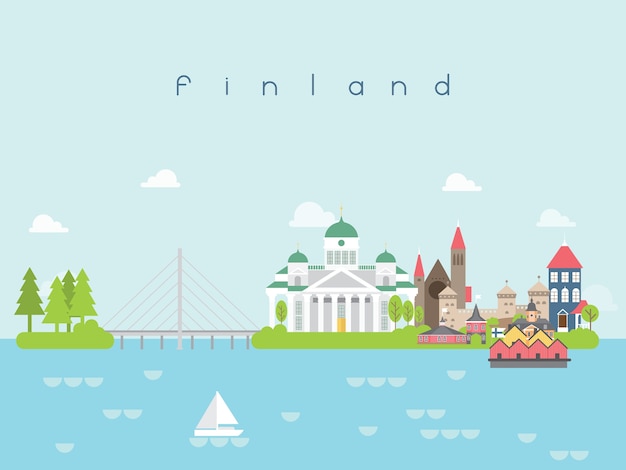 Finland famous landmarks infographic