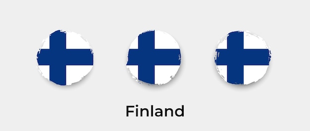 Finland flag grunge bubbles icon vector illustration