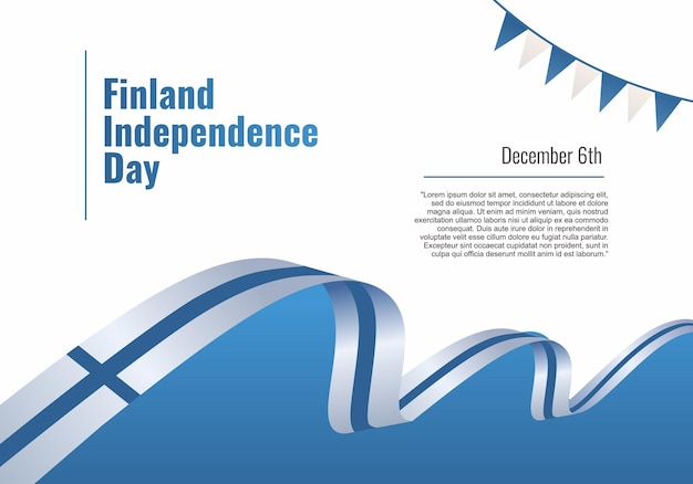 Баннер или плакат ко Дню независимости Финляндии для национального праздника