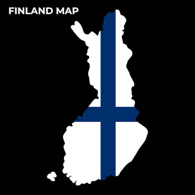 Finland National Flag Map Design Illustration Of Finland Country Flag Inside The Map vector image