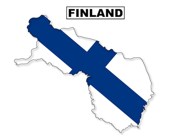 Finland vector flag map