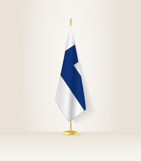 Finland vlag op een vlaggenstandaard