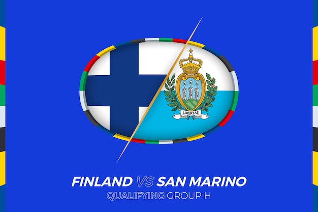 Finland vs San Marino icoon voor kwalificatiegroep H voor Europees voetbaltoernooi