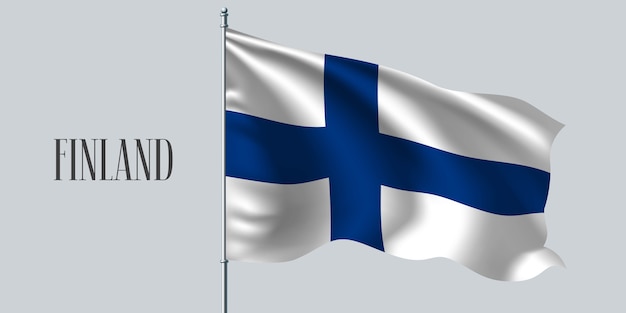 Vector finland waving flag illustration