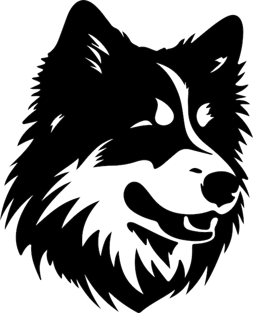 Finnish Lapphund black silhouette with transparent background