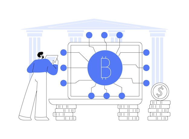 Fintech 기술 추상 개념 벡터 일러스트 레이 션