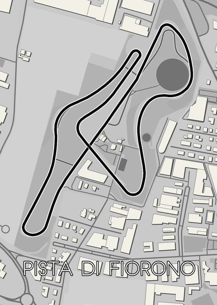 Vector fiorano circuit circuito di fiorano italy map poster art
