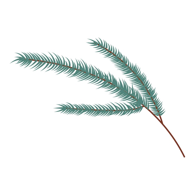 Fir branch icon in cartoon style isolated on white background vector illustration