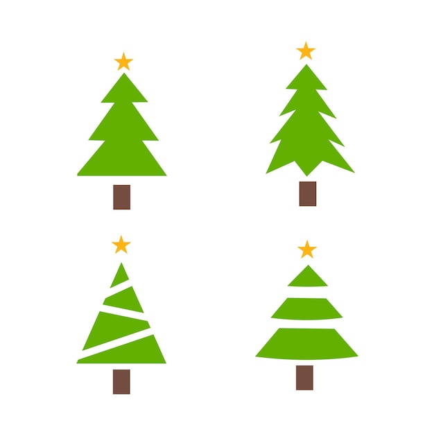 Дизайн векторного набора елки на рождество