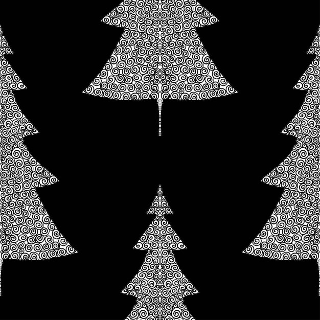 Vector fir trees seamless pattern