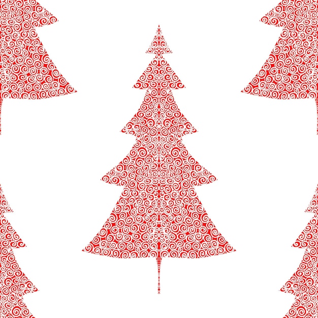 Fir trees seamless pattern