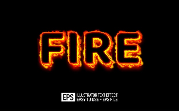 Fire 3d text editable style effect template