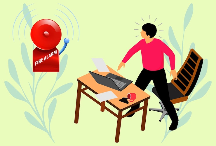 वेक्टर fire alarm concept illustration stylish and beautiful
