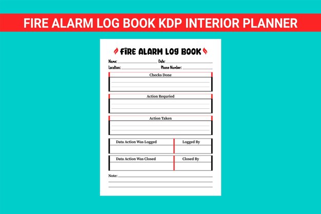 Vector fire alarm log book kdp interior planner