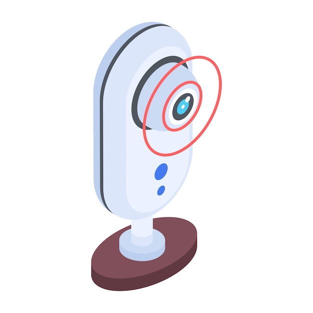 Fire alarm sensor trendy isometric icon