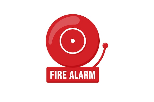 Fire alarm system fire equipment vector illustration in flat style