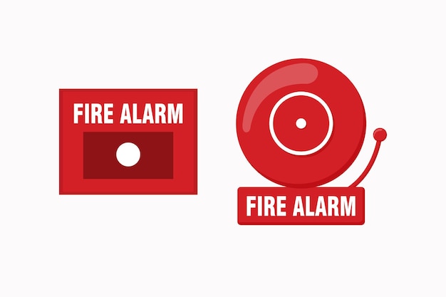 Illustrazione vettoriale dell'allarme antincendio isolata su sfondo bianco