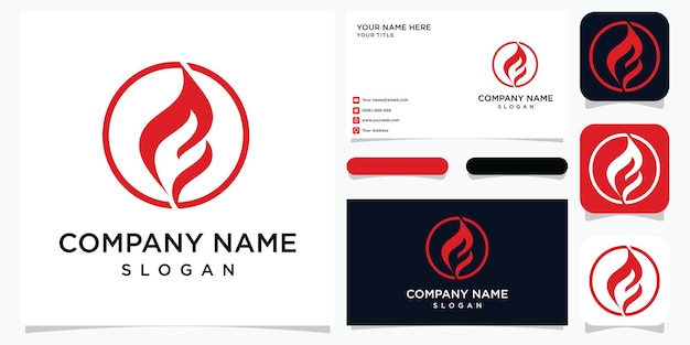 Вектор Шаблон дизайна логотипа огня и пламени