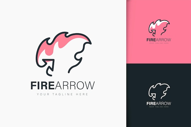 Fire arrow logo design linear style