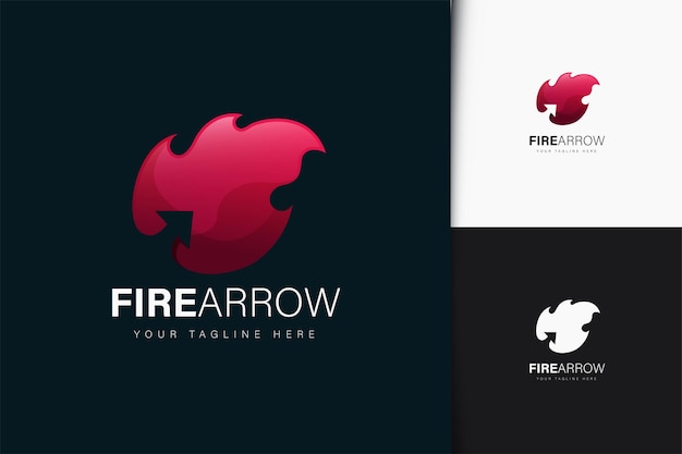 Fire arrow logo design with gradient