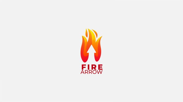 Fire arrow vector logo design illustration symbol