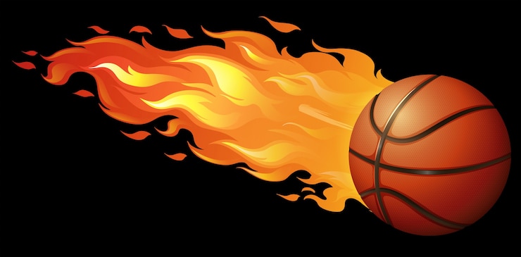Vector fire basketball