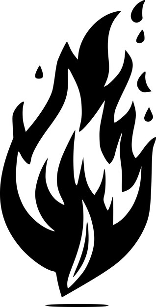 Vector fire black and white vector illustration