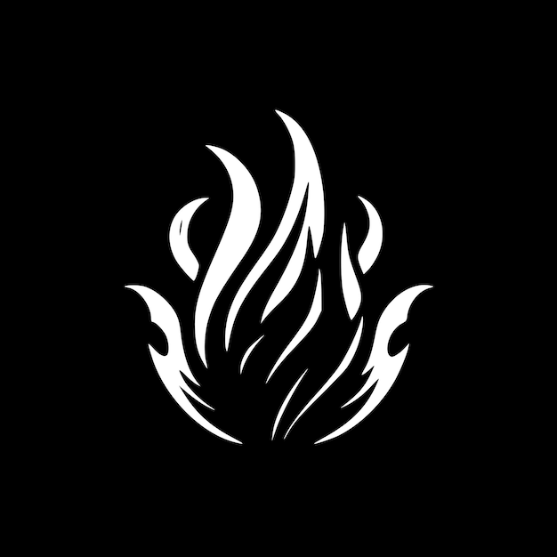 Vector fire black and white vector illustration