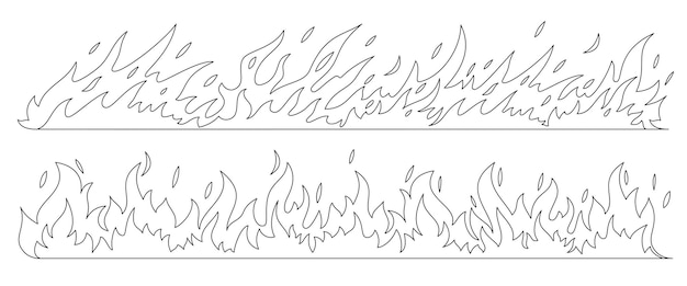 black and white fire border clip art