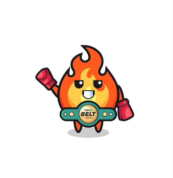 Vector fire boxer mascot character cute design