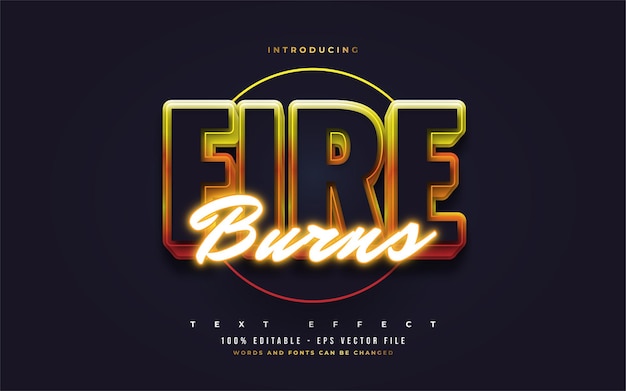 Fire burns text style effect. editable text style effects