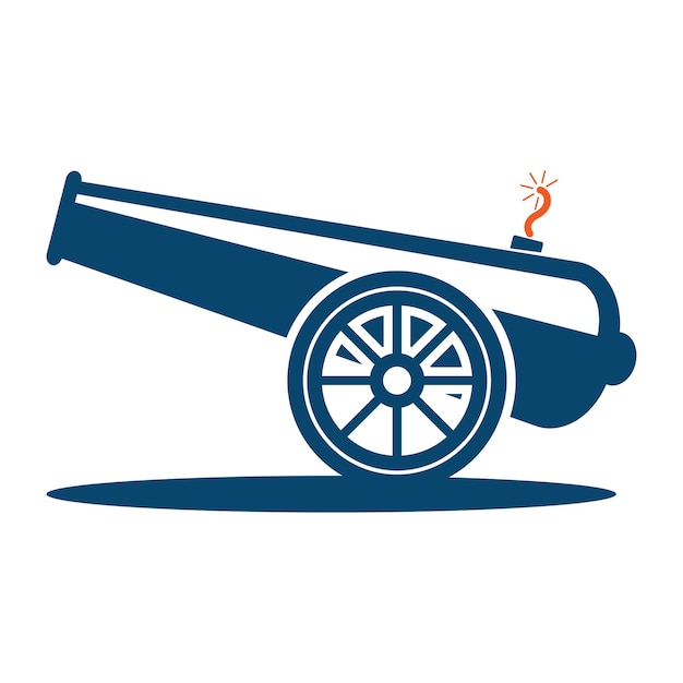 Vector fire cannon icon logo design