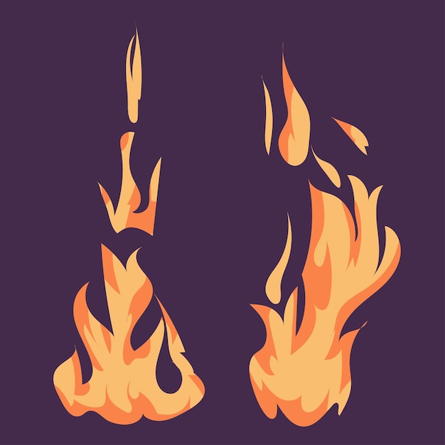 Fire Cartoon Editable Illustration Game Sets