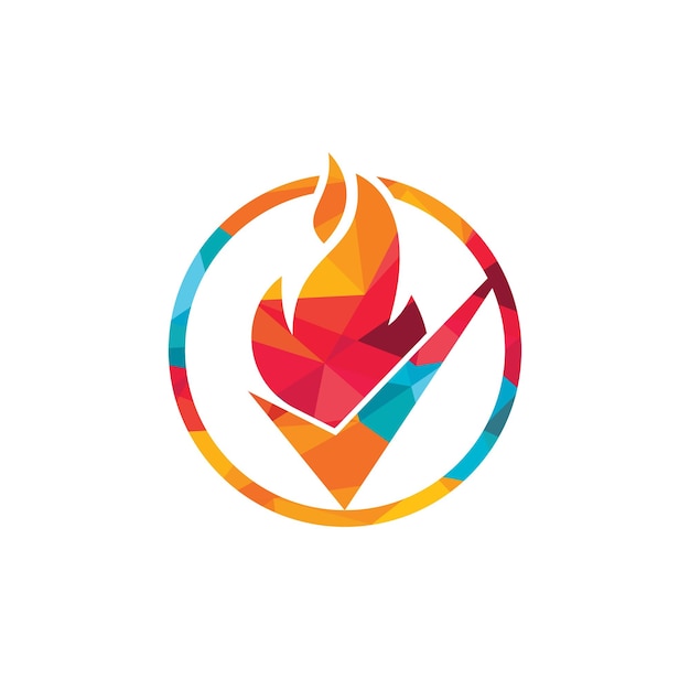 Fire check vector logo design template