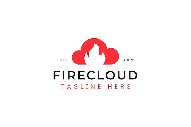 Современный логотип fire cloud business и technology