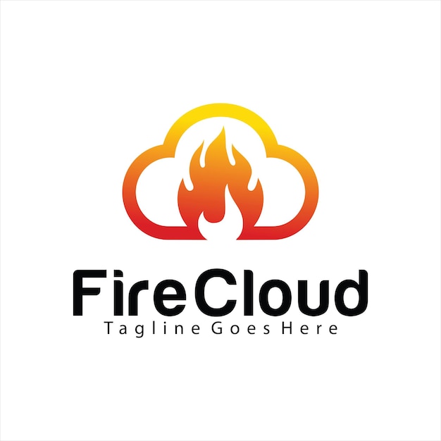 Шаблон дизайна логотипа Fire Cloud