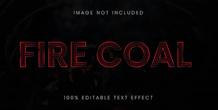 Vector fire coal text effect