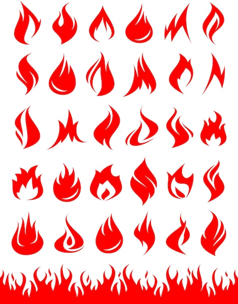 Fire collection set Vector