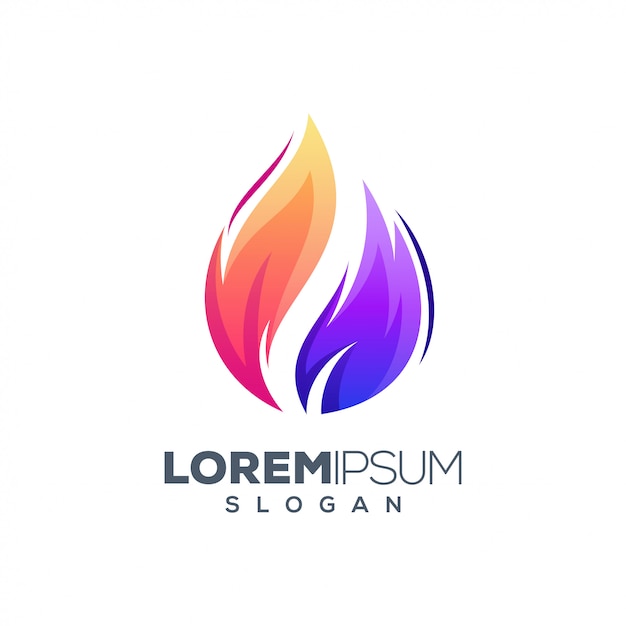 fire colorful logo design template