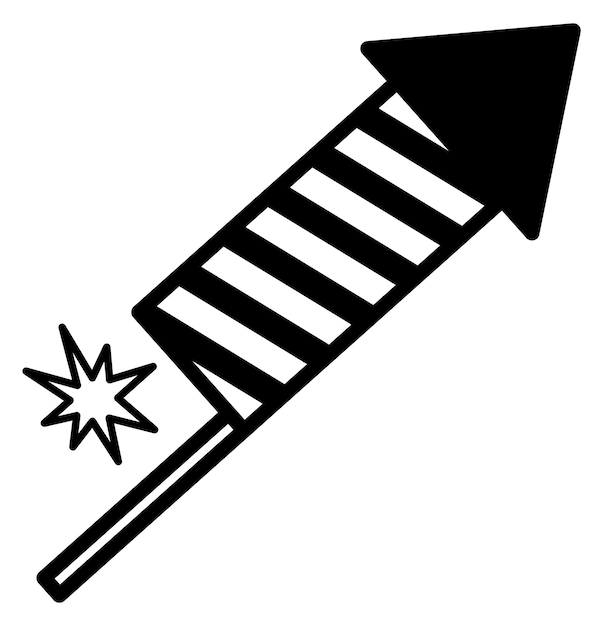 Fire cracker icon Sprankelend vuurwerk raket symbool