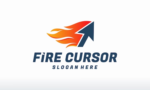 Fire Cursor Technology logo ontwerpen concept vector Fast Cursor logo sjabloon