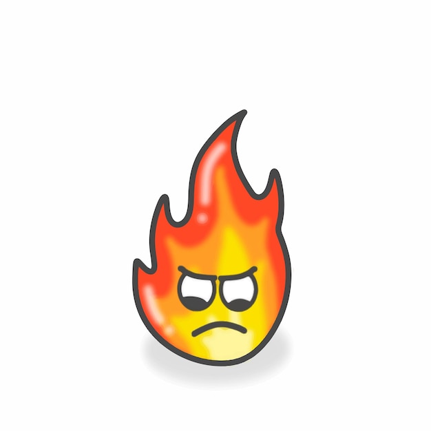 Vector fire cute character flat cartoon vector design illustration