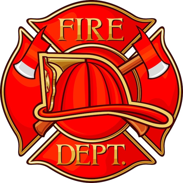 Fire department or firefighters maltese cross symbol