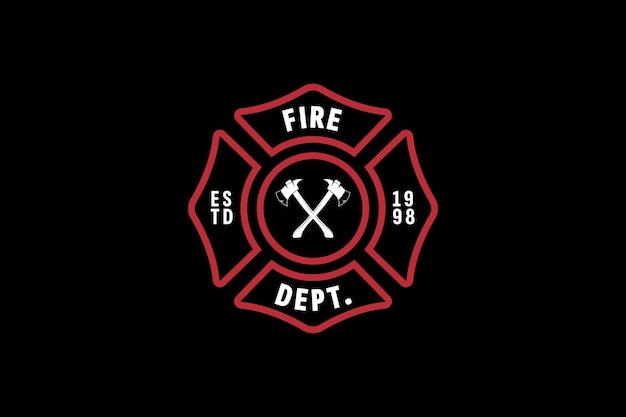 Vector fire department logo vector icon illustration