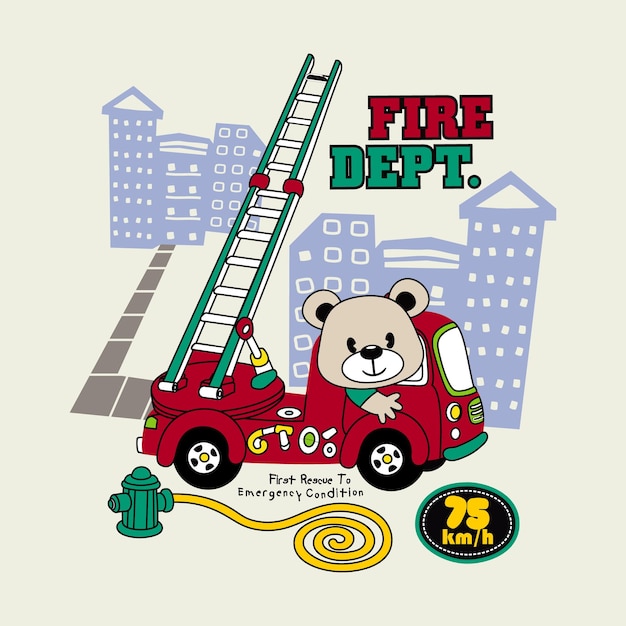 fire department unitdesign cartoon vector illustration for print