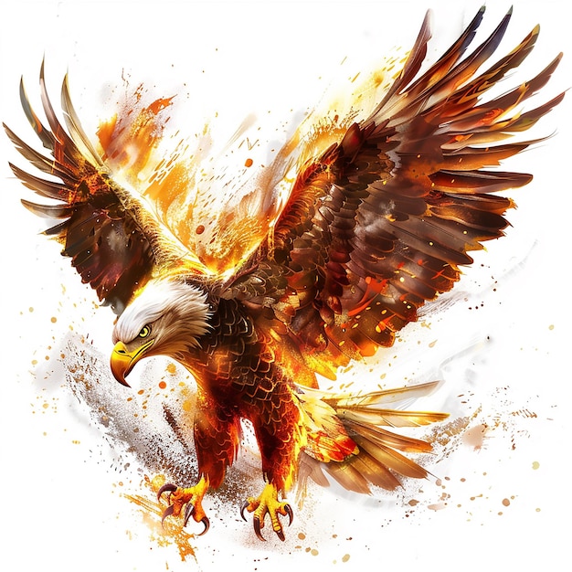 Fire Eagle stiker realistically white background