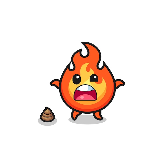 Fire earth surprised to meet poop , cute design